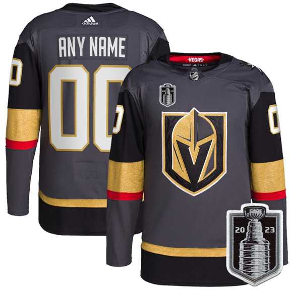 Men%27s Vegas Golden Knights Active Player Custom Gray 2023 Stanley Cup Final Stitched Jersey
